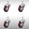 Service Caster 3.5 Inch SS Maroon Polyurethane Wheel Swivel 10mm Threaded Stem Caster Set SCC-SSTS20S3514-PPUB-MRN-M1015-4 - alternate 1